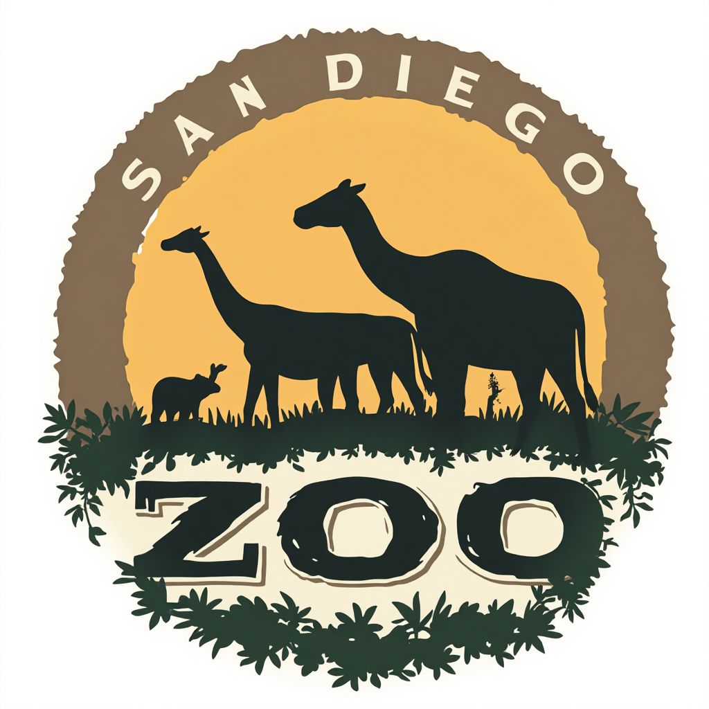San Diego Zoo logo and facility